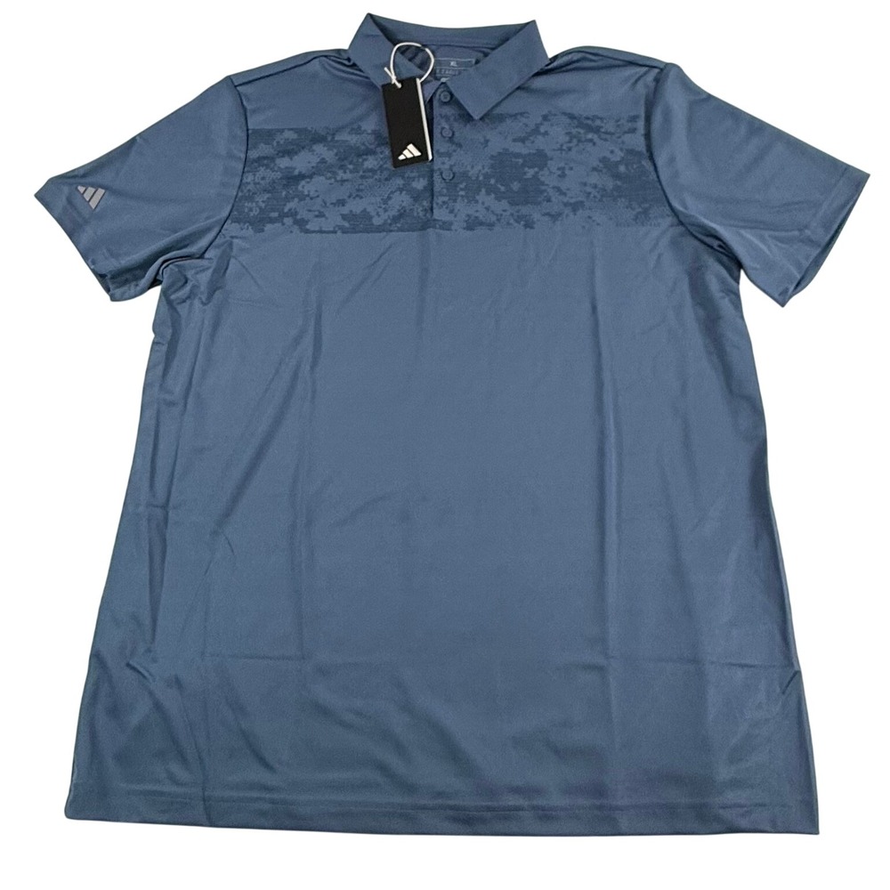 Adidas Mens Golf Polo Shirt Blue Digital Camo Graphic XL HS1093